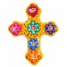 Mexican Painted Magnet Cross - Yellow