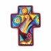 Mexican Painted Bird Block Cross - Red