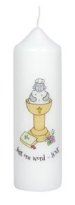 6 1/2" x 2" Just One Word Love Baptism Candle - Single