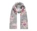 Grey Floral Print Long Scarf (93231)