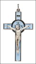 3" Blue Enamel Metal Crucifix