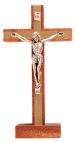 6 1/2" Mahogany Wood Standing Crucifix