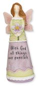 6 1/4" With God...Resin Message Angel