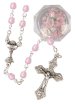 Pink Glass Communion Rosary