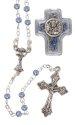 Blue Communion Glass Rosary