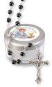 Imitation Hematite Communion Glass Rosary