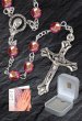 Ruby Coloured Glass Rosary