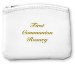 White Bonded Leather Communion Rosary Purse