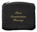 Black Bonded Leather Communion Rosary Purse