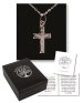 Sterling Silver Engraved Corpus Cross & Chain in Gift Box