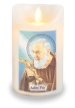 Saint Pio LED Scented Wax Candle with Timer