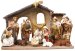 4" Resin Nativity with 11 Figures and Shed