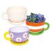 Cup & Saucer Ceramic Planters - Pack of 2