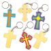 Cross Wooden Keyrings - Pack of 8