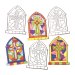 Cross Colour-in Window Decorations - Pack of 18