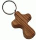 Olive Wood Cross Keyring