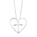 Silver Open Heart Pendant with Solid Cross Centre