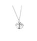 Silver Antiqued Heart Pendant with Curved Cross Centre