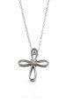 Silver Loop Cross Pendant with CZ Centre