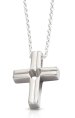 Silver Heart Centre Cross Pendant