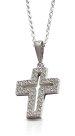 Silver Small Open Pave-Set CZ Cross Pendant