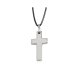 High Polished Cross Pendant on Leather Cord