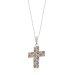 Swarovski Crystal Double Row Light Rose Cross Pendant