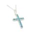 Aqua Swarovski Crystal Cross Pendant