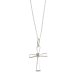 Fine Triangular Cross Pendant with CZ Centre