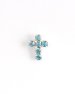 Swarovski Crystal Aqua Cross Pin