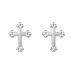 Sterling Silver Club Cross Earrings