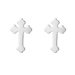 Sterling Silver Plain Club Cross Earrings