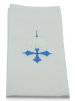 12" X 20" Baptismal Towel Blue Cross with White Shell - Pack 1