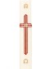 30" x 2" Paschal Candle with Red & Gold Cross Design Wax Relief