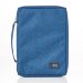 Large Blue Poly-canvas  Large Bible Cover with Ichthus Fish Badge