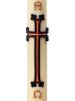 30" x 2" Paschal Candle with Blue/Red Alpha + Omega Wax Relief