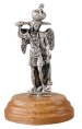 Saint Michael Metal Statue with Pear Wood Base