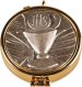 2" Gilt Pyx with Antique Silver Chalice Motif