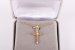 Necklace-Gold/Sterling Silver Platinum Plated-Brass Chain-Cross Stone (16-18")