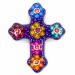 Mexican Painted Magnet Cross - Purple