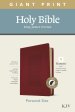 KJV Personal Size Giant Print Bible, Filament Enabled (LeatherLike, Diamond Frame Cranberry, Indexed, Red Letter)