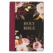 KJV Bible Thinline LP Faux Leather, Black Floral Printed/Burgundy