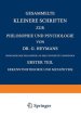 Gesammelte Kleinere Schriften Zur Philosophie Und Psychologie