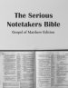 The Serious Notetakers Bible: Gospel of Matthew Edition