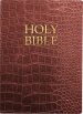 KJVER Holy Bible, Large Print, Walnut Alligator Leather