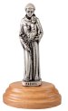 St Anthony Metal Statue with Pear Wood Base