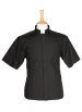 Black Clerical Shirt Short Sleeve - Collar 17.5"