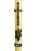 30" x 3" Paschal Candle with Green Cross Design Wax Relief