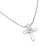 Necklace-Cross & Star Of David-Stainless Steel Silver Plated (#95107)