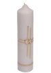 10 1/2" x 2" Wedding Candle With Double Cross Gold Relief (5552)